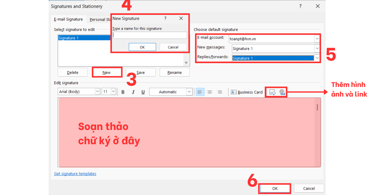 Chữ ký trong Outlook