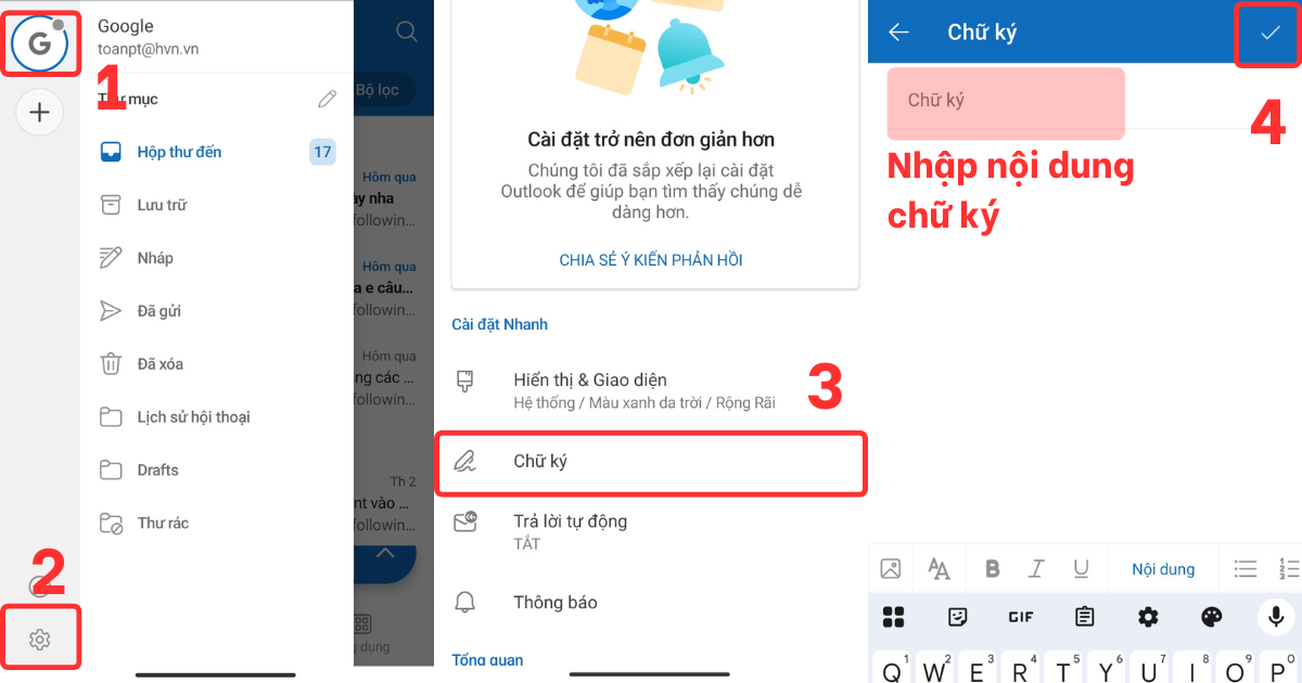 Chữ ký trong Outlook