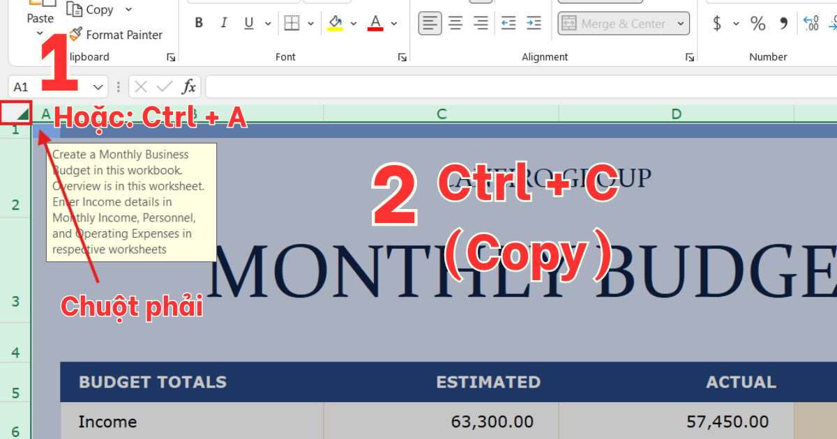 Copy Sheet trong Excel