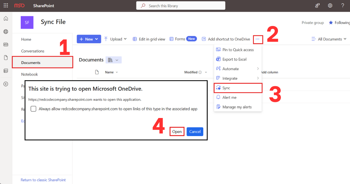 Đồng bộ Sharepoint về máy tính