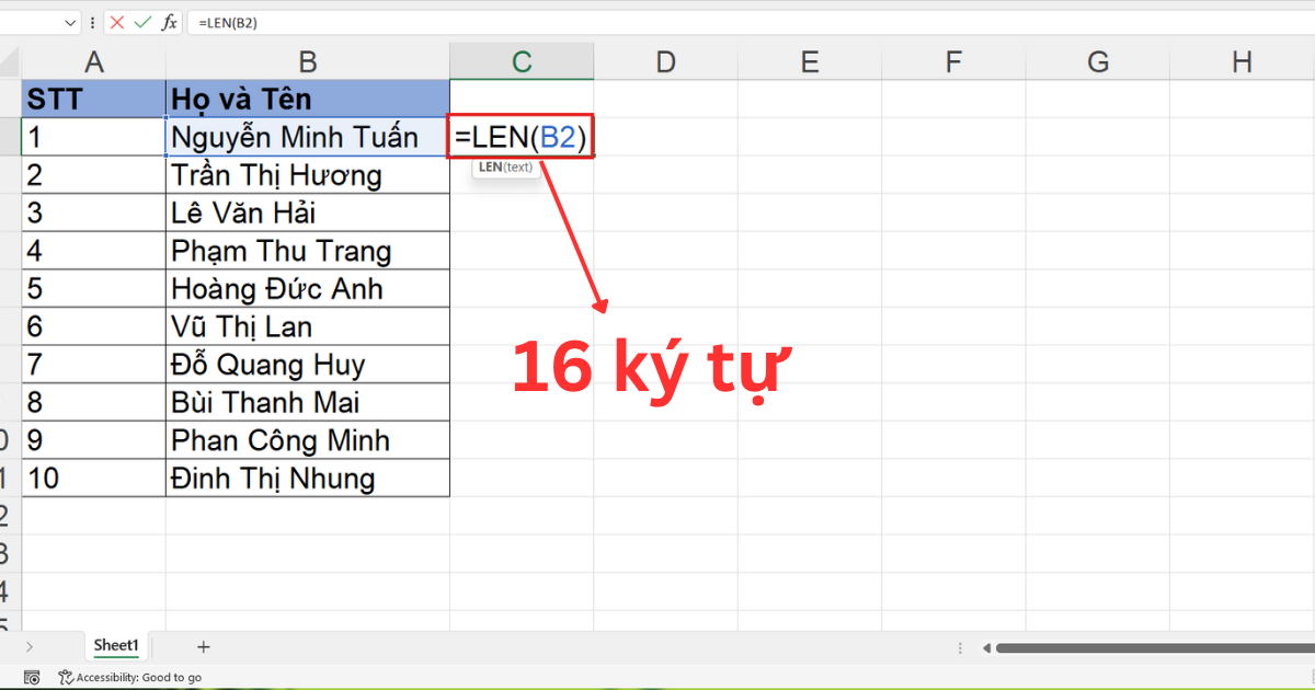 Hàm Len trong Excel là gì