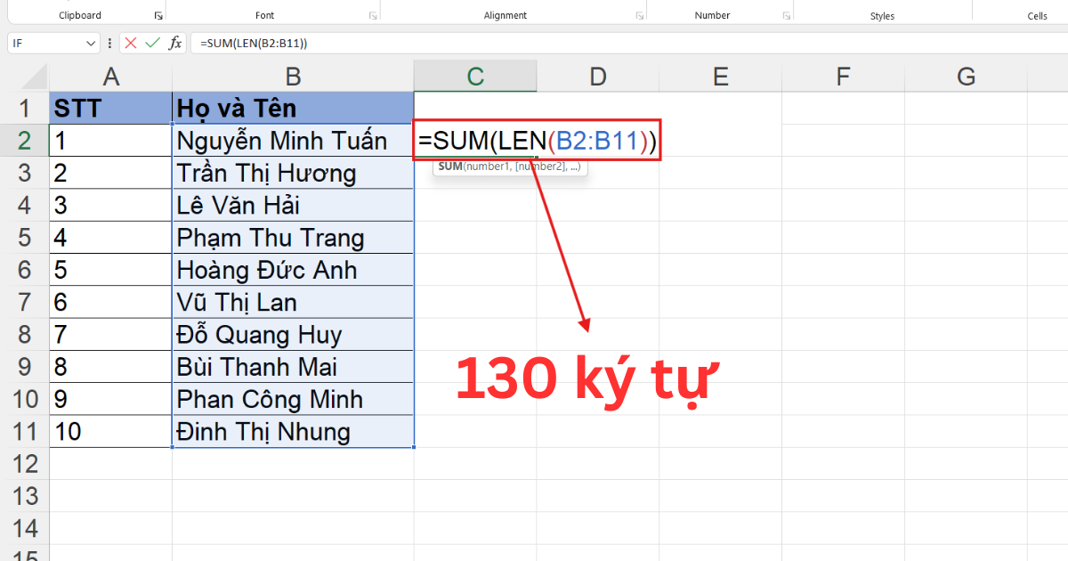 Hàm Len trong Excel là gì