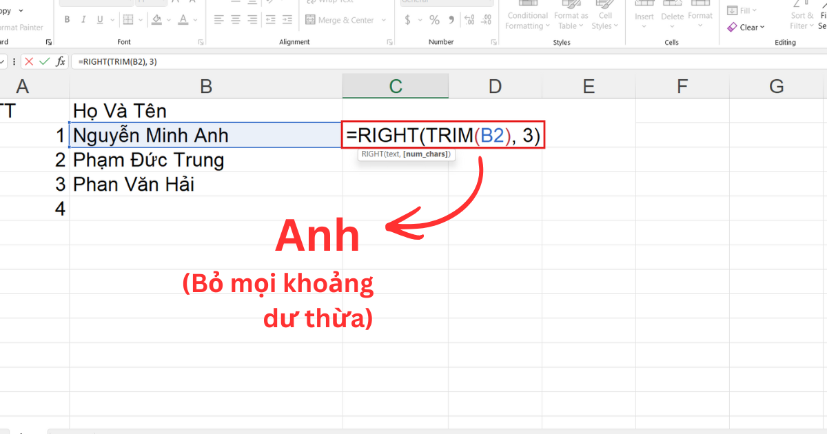 Hàm Right trong excel là gì Hàm Right trong excel là gì
