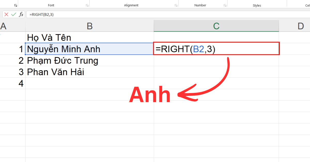 Hàm Right trong excel là gì Hàm Right trong excel là gì