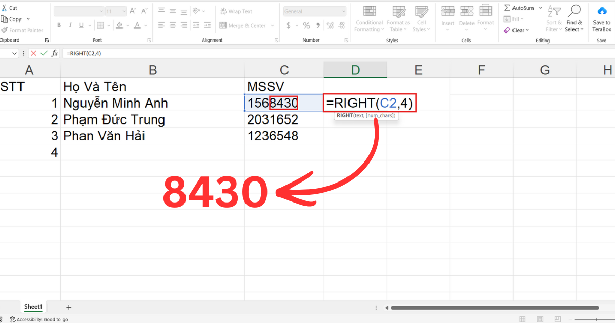 Hàm Right trong excel là gì Hàm Right trong excel là gì
