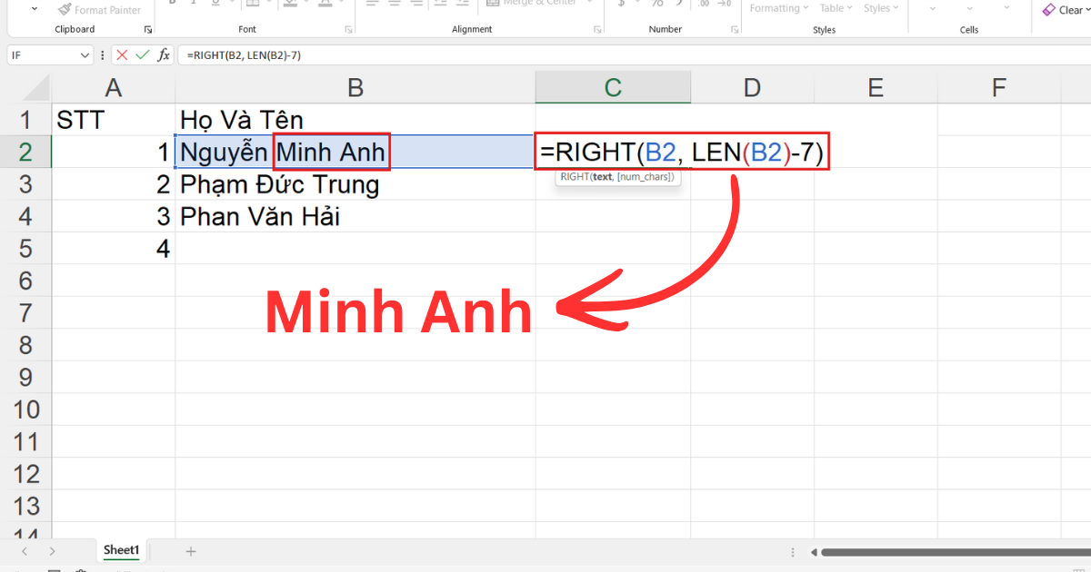 Hàm Right trong excel là gì Hàm Right trong excel là gì