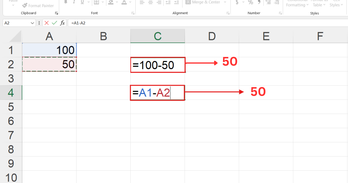 Hàm trừ Excel Hàm trừ Excel