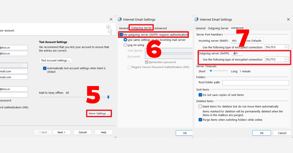 Mail Outlook không gửi được
