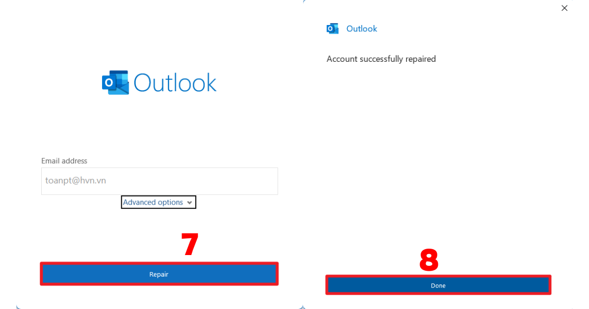 Mail Outlook không gửi được
