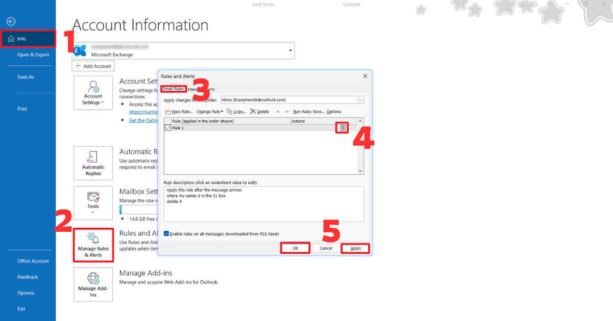 Mail Outlook không nhận được mail