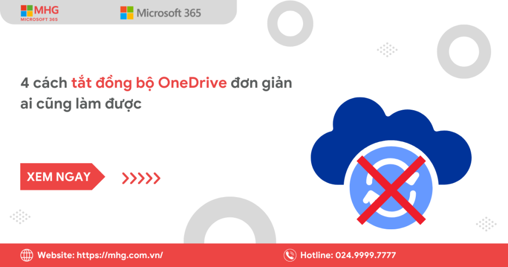 Tắt đồng bộ OneDrive