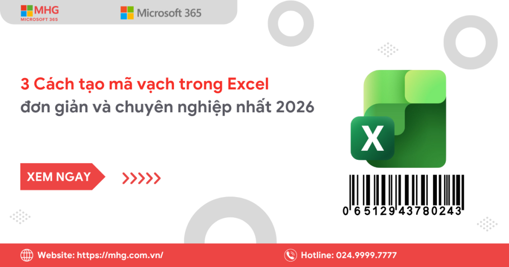 Tạo mã vạch trong Excel
