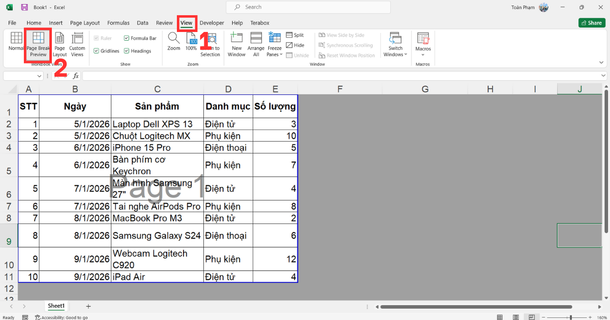 Xóa trang trắng trong Excel Xóa trang trắng trong Excel