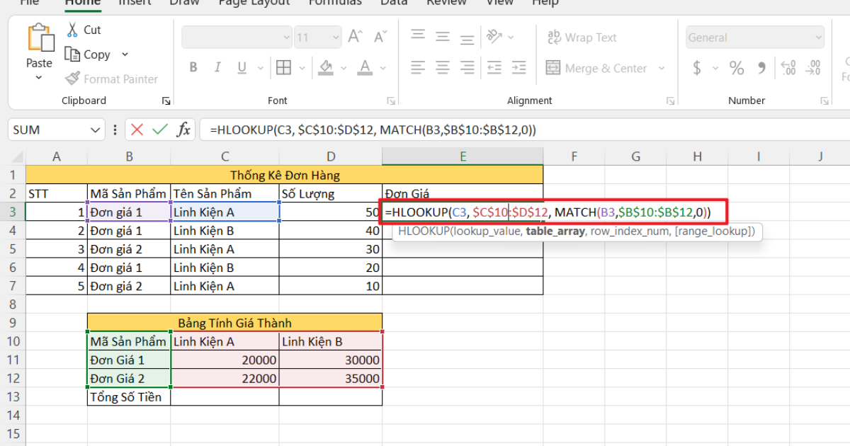 Cách tính đơn giá trong Excel