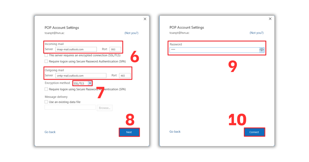 Cách đăng nhập mail công ty trên Outlook