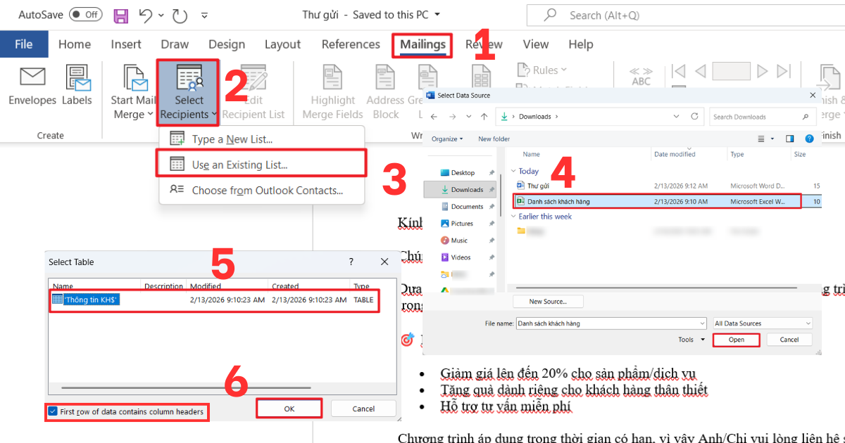 Cách làm mail merge trong word Cách làm mail merge trong word