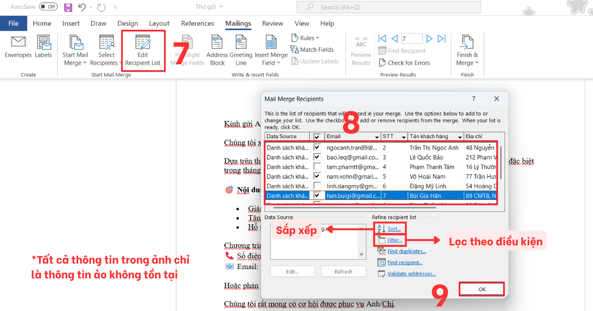 Cách làm mail merge trong word Cách làm mail merge trong word