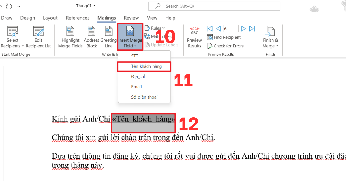 Cách làm mail merge trong word Cách làm mail merge trong word