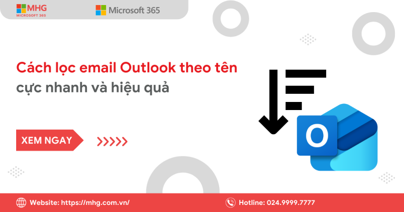 Cách lọc email Outlook theo tên