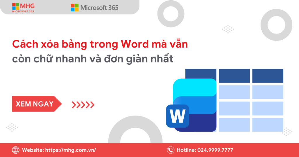 Cách xóa bảng trong word mà vẫn còn chữ