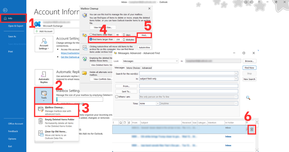 Cách xử lý mail Outlook bị đầy