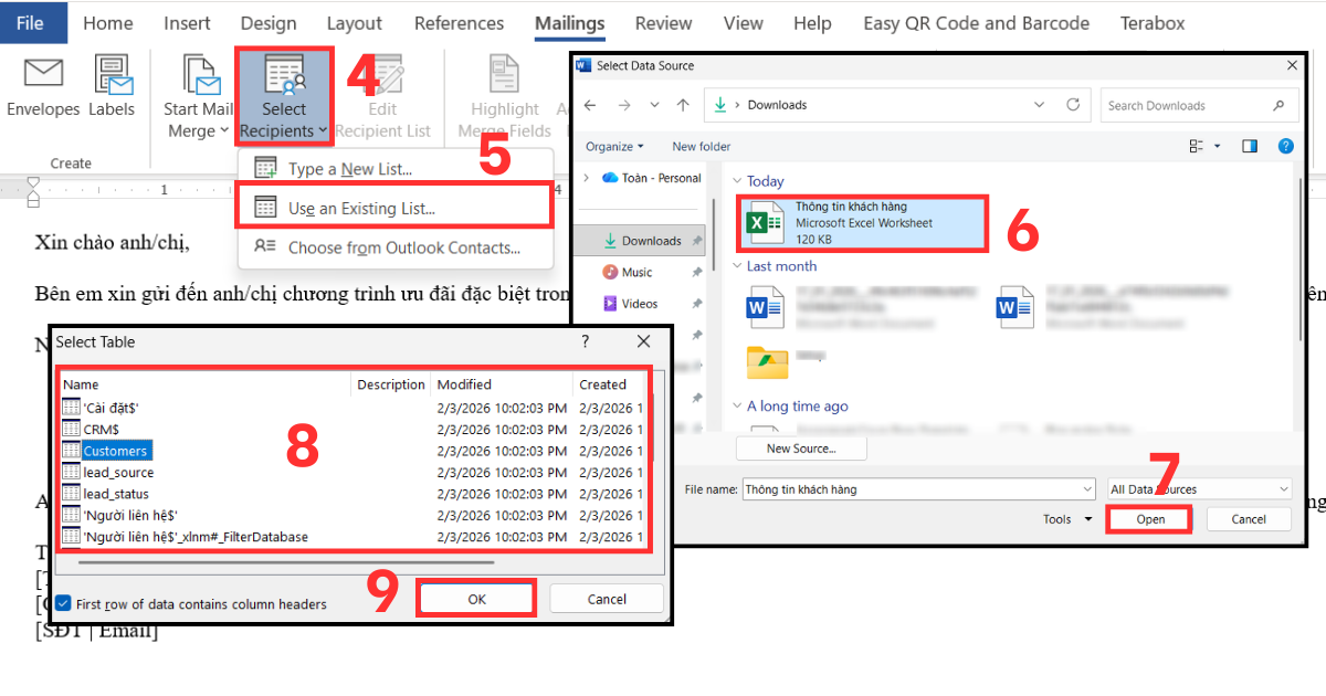 Hướng dẫn gửi mail hàng loạt trong Outlook