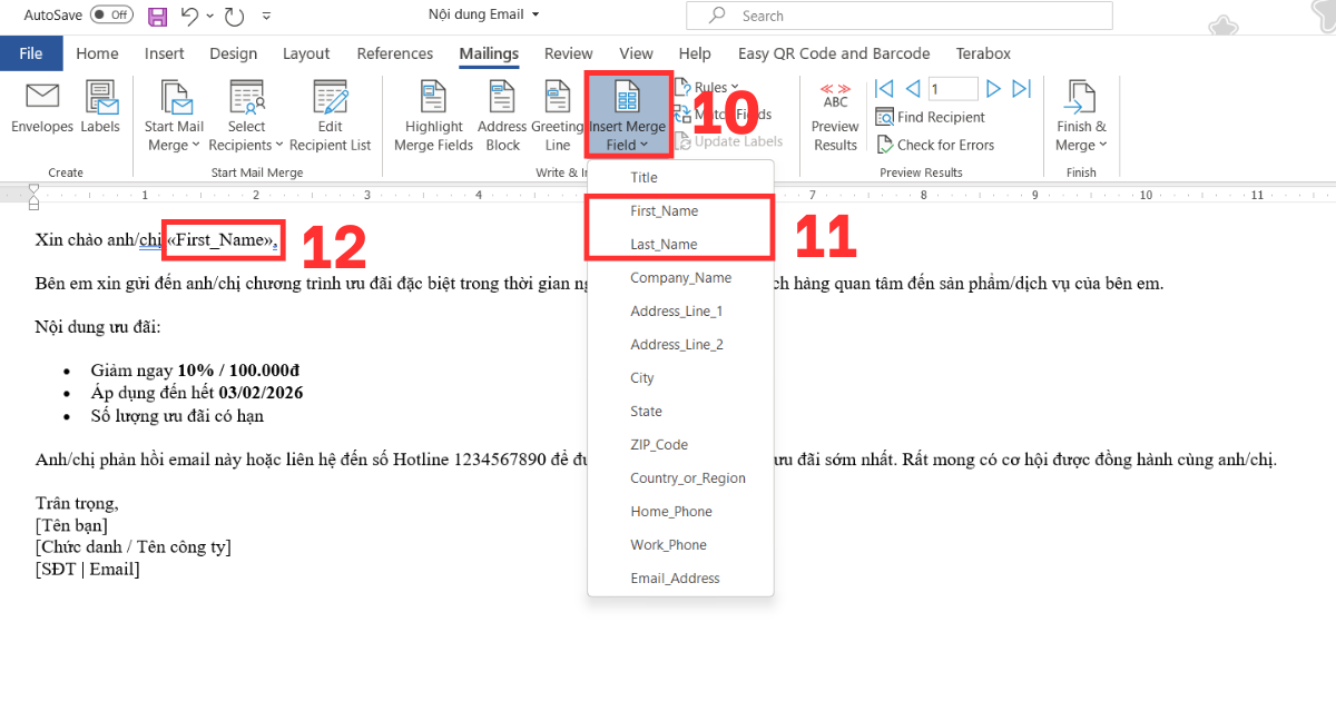 Hướng dẫn gửi mail hàng loạt trong Outlook