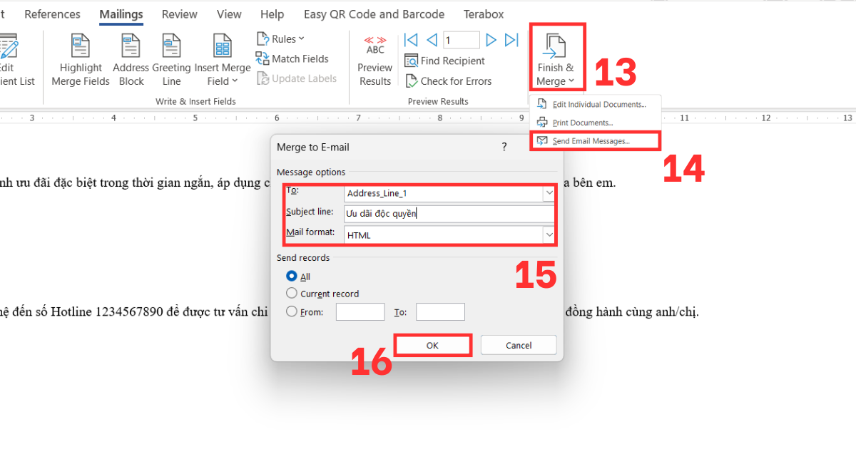 Hướng dẫn gửi mail hàng loạt trong Outlook