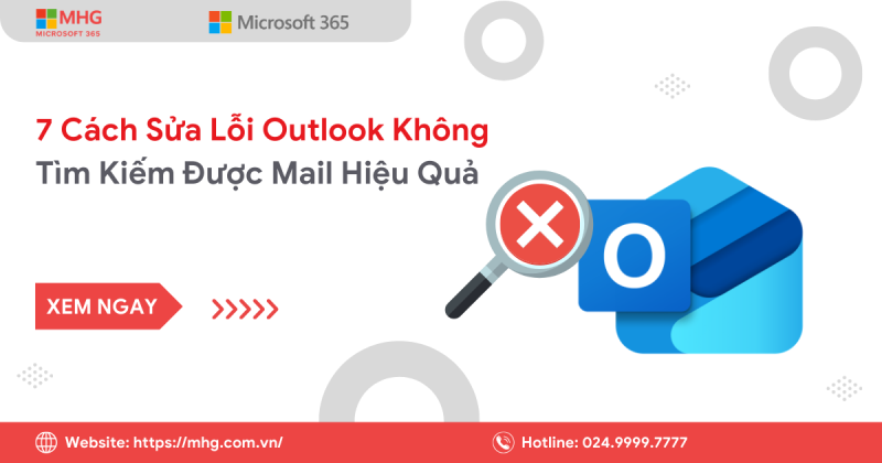 Outlook không tim kiếm được mail