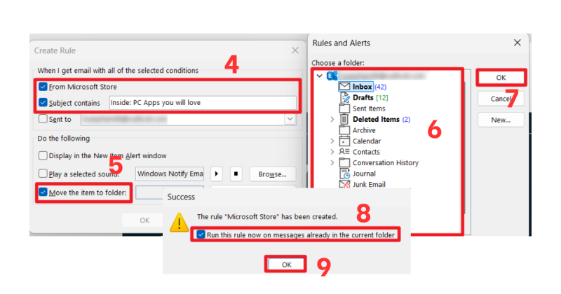 Tạo rule trong Outlook