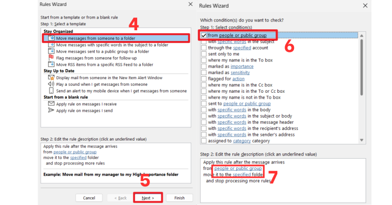 Tạo rule trong Outlook