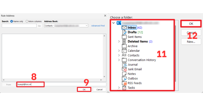 Tạo rule trong Outlook