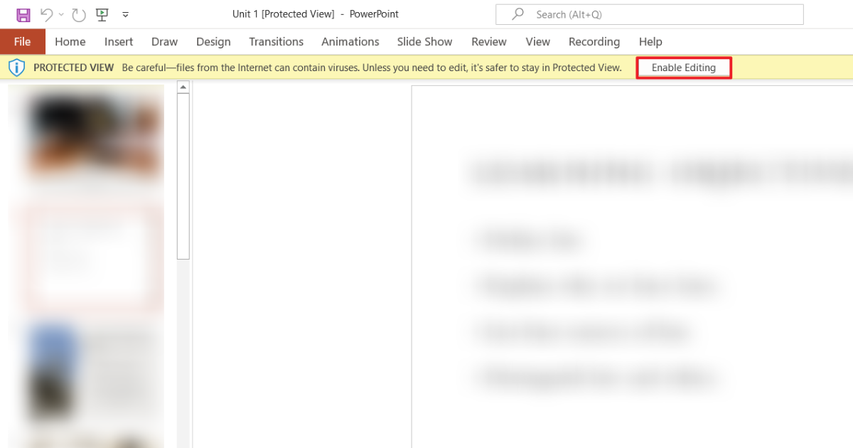 Bỏ chế độ read only ở PowerPoint