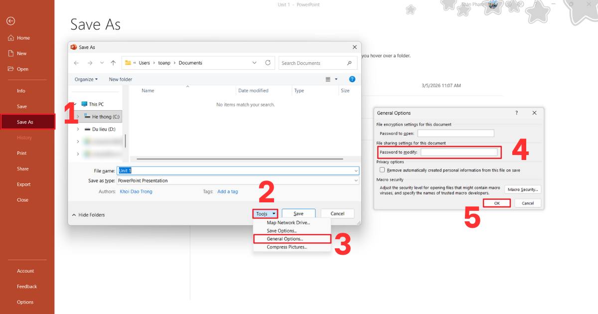 Bỏ chế độ read only ở PowerPoint