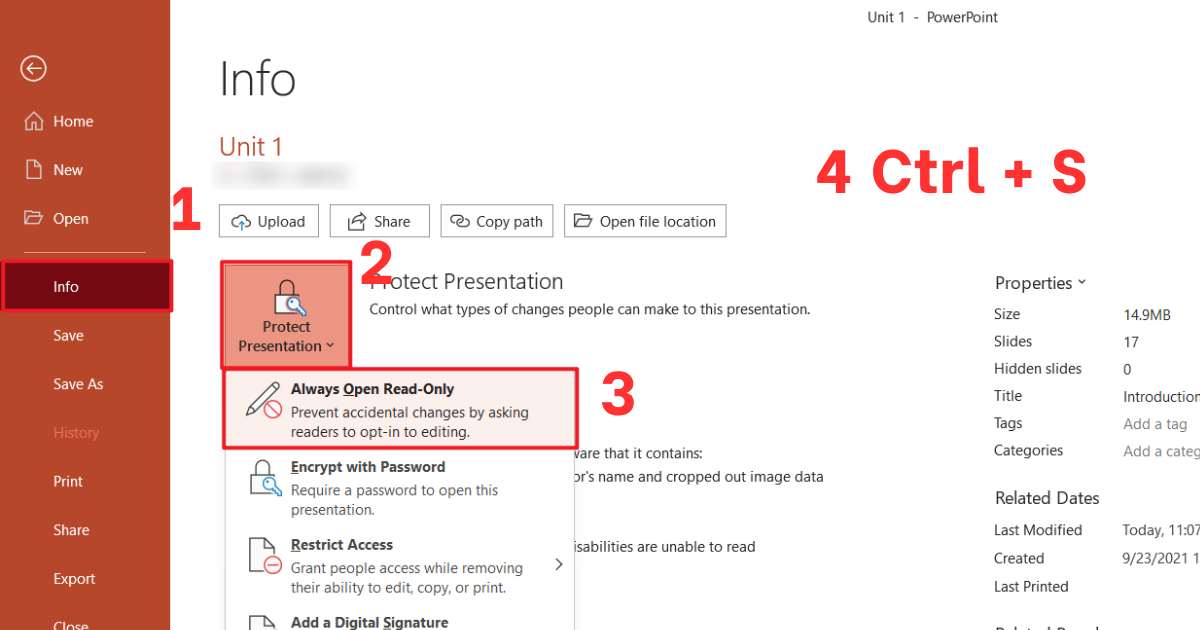 Bỏ chế độ read only ở PowerPoint
