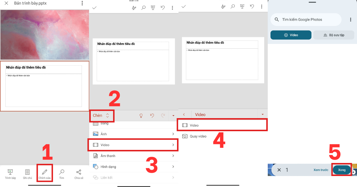 Cách chèn video vào powerpoint trên điện thoại