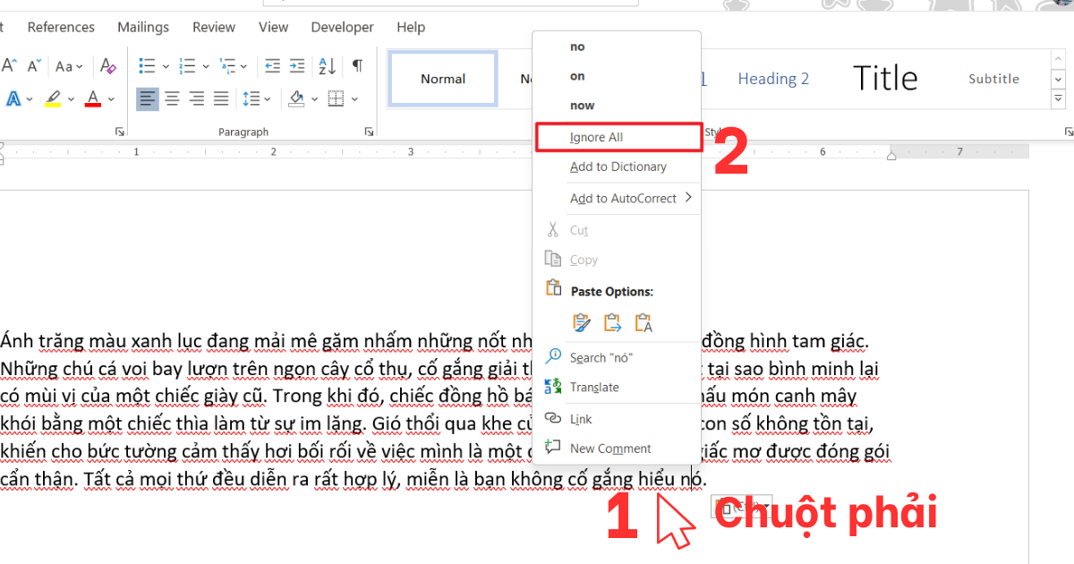 Cách gạch chân trong Word