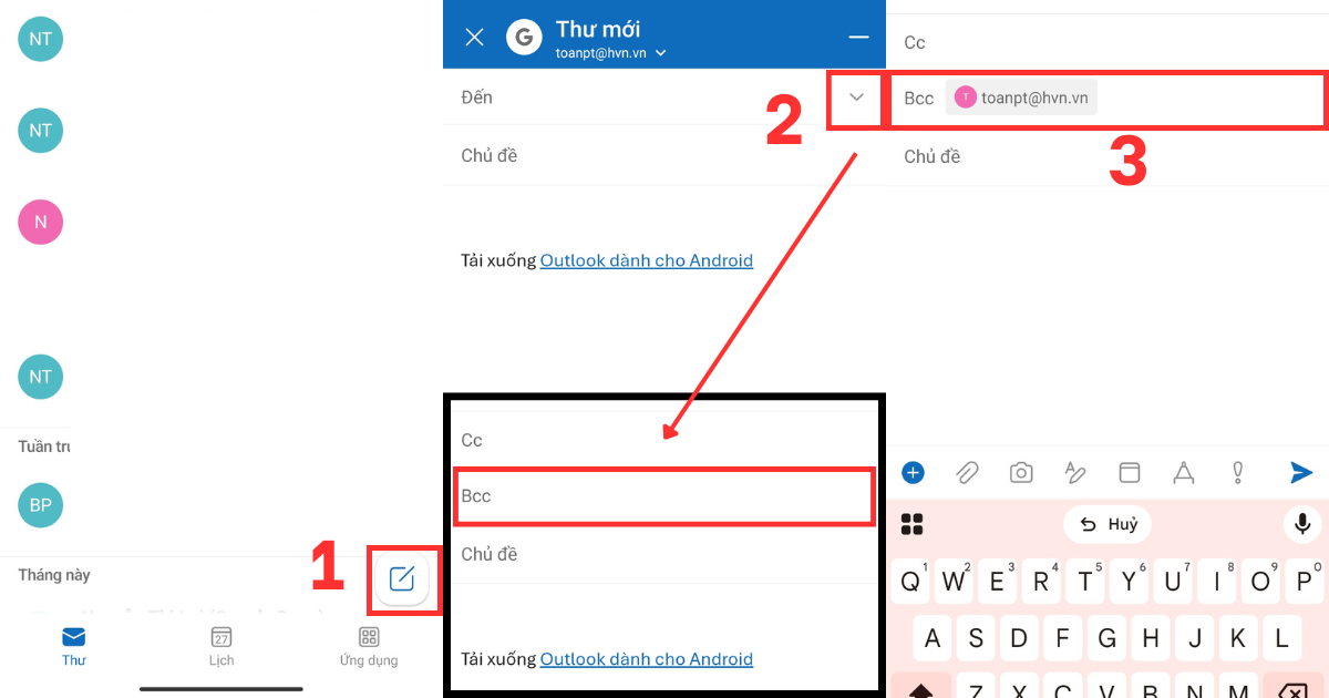 Cách gửi mail bcc trong Outlook