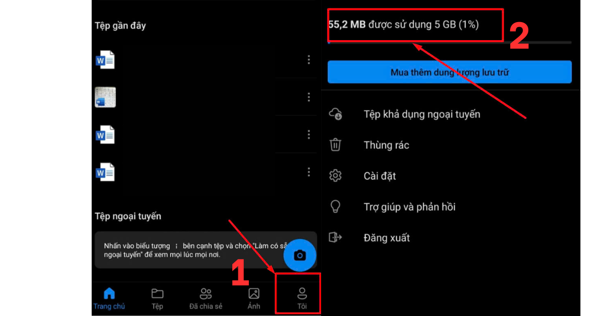 Cách kiểm tra dung lượng onedrive
