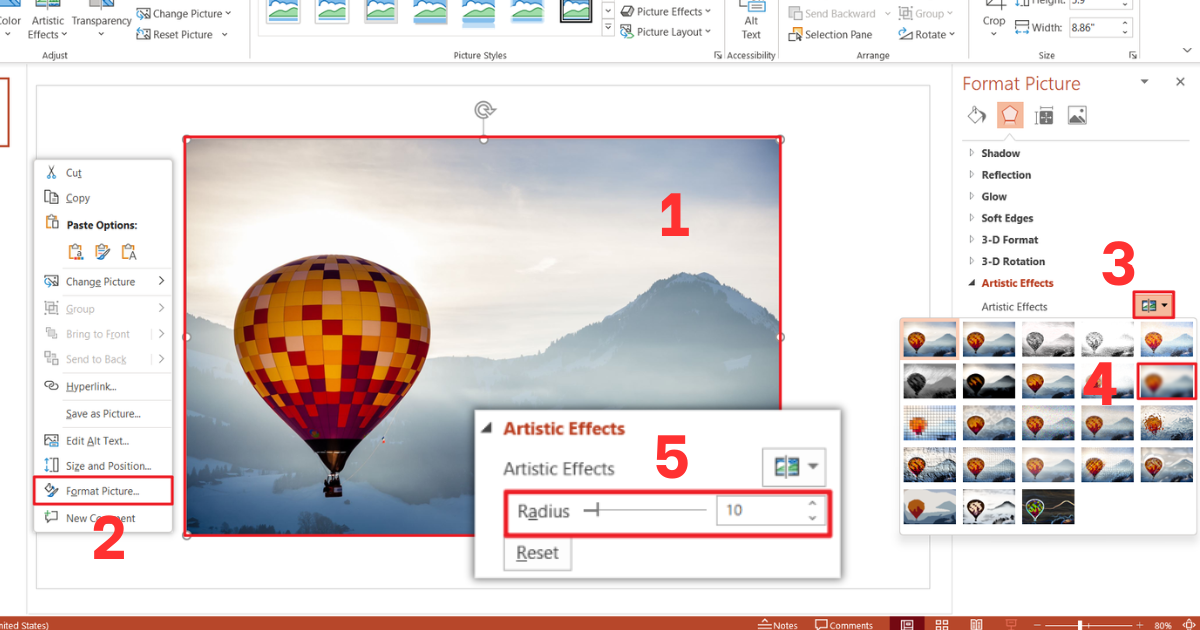 Cách làm mờ ảnh trong PowerPoint