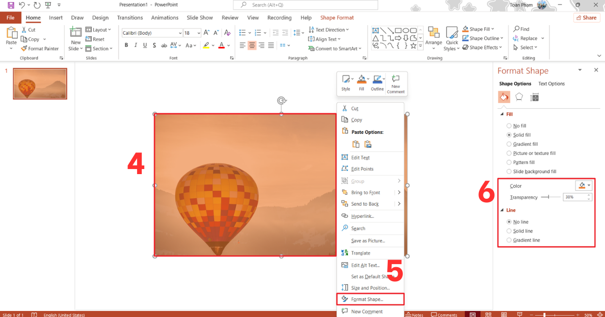 Cách làm mờ ảnh trong PowerPoint