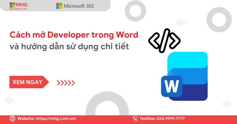 Cách mở Developer trong Word