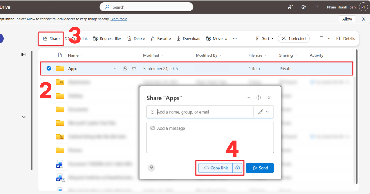 Cách tạo link OneDrive Cách tạo link OneDrive