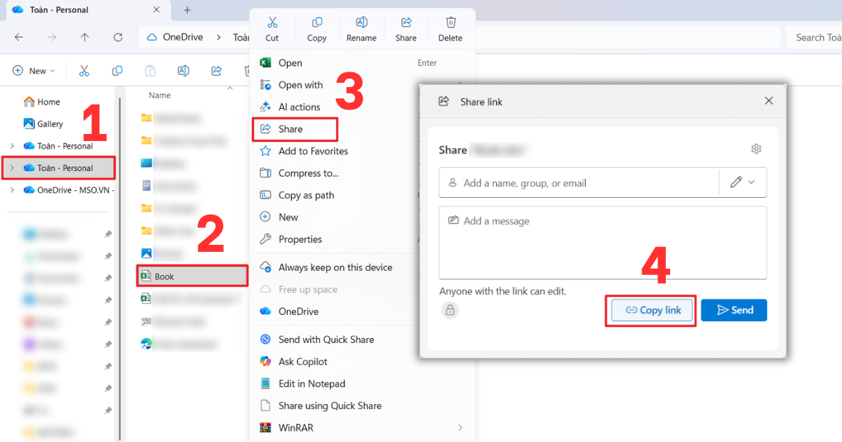 Cách tạo link OneDrive Cách tạo link OneDrive