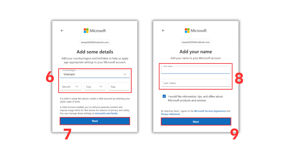 Cách tạo tài khoản Outlook