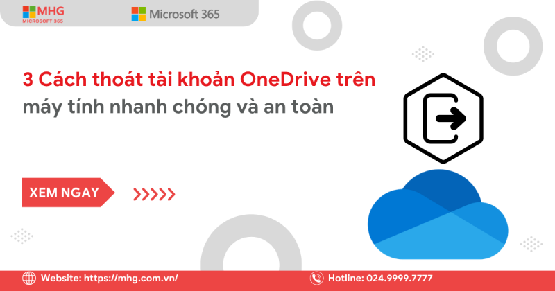 Cách thoát tài khoản onedrive trên máy tính