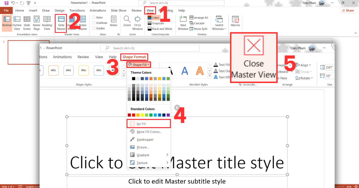 Cách xóa nền chữ trong PowerPoint