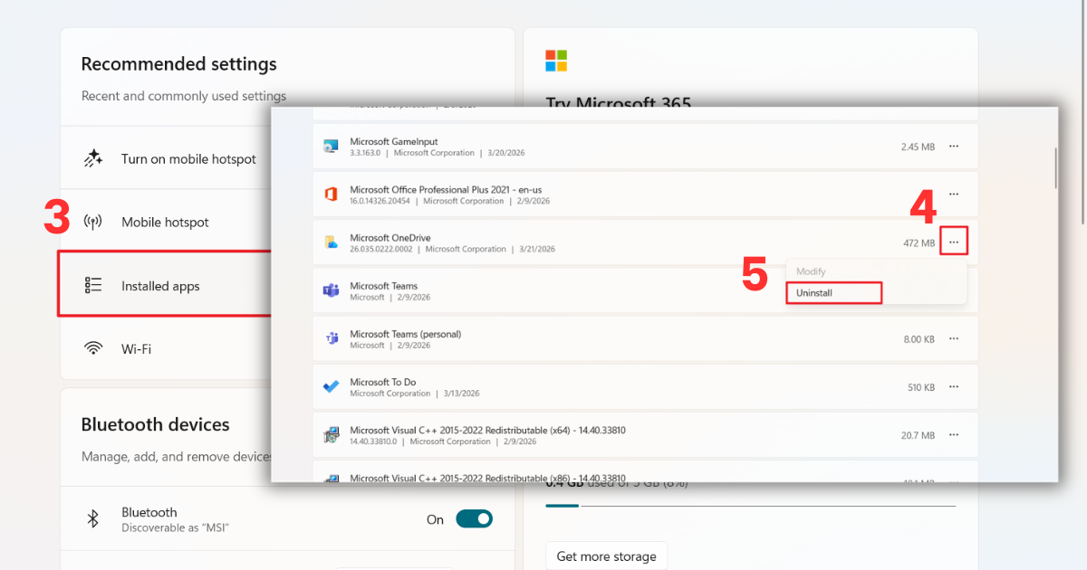 Cách xóa OneDrive