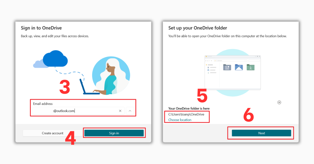 Đăng nhập 2 tài khoản OneDrive trên máy tính