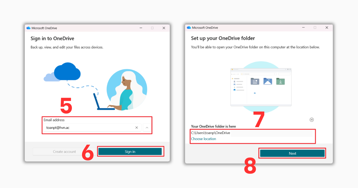 Đăng nhập 2 tài khoản OneDrive trên máy tính